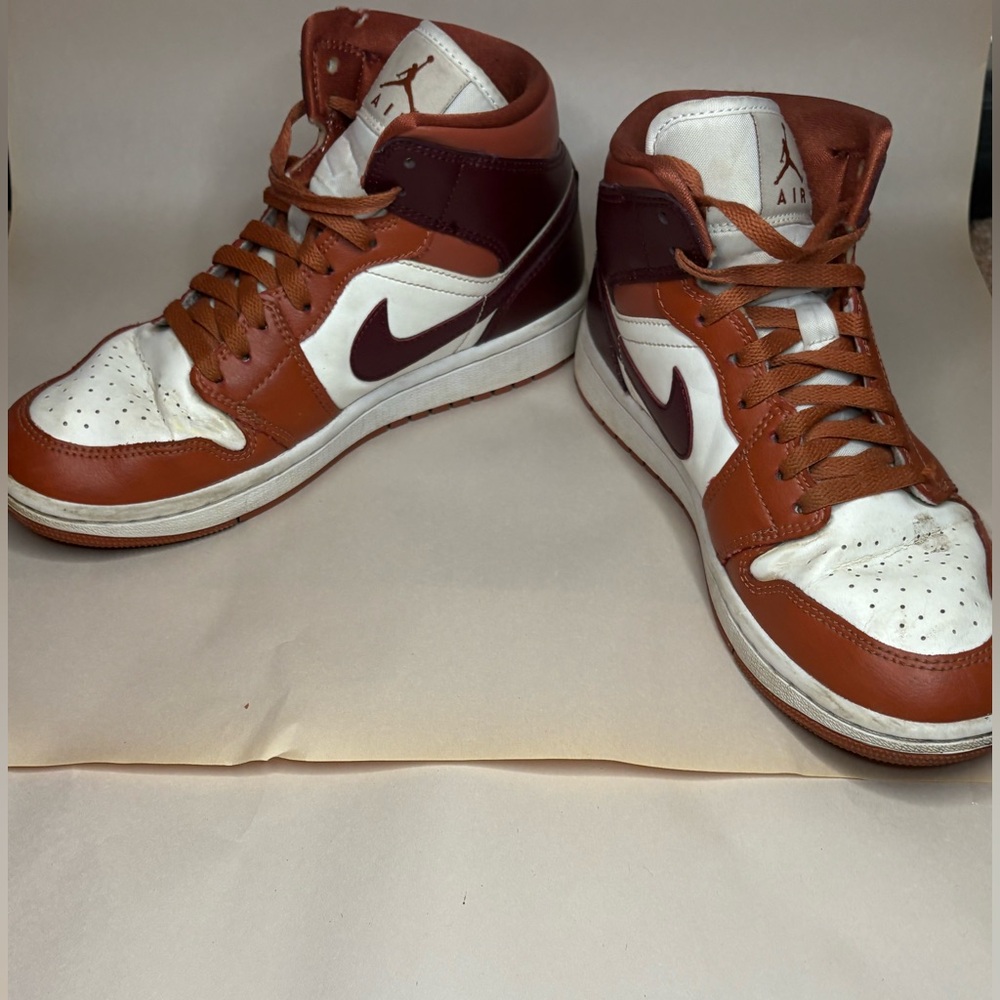 Nike Men's Brown and White High-Top Sneakers